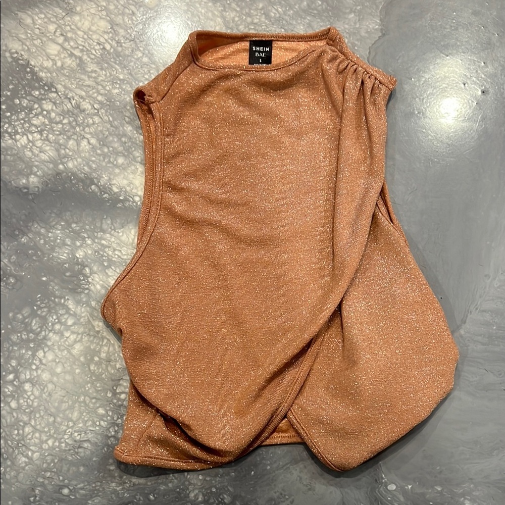 SHEIN Shimmering Copper Muscle Tee